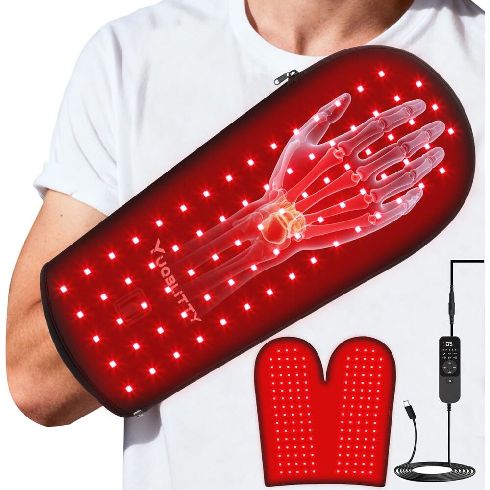 XXL Red Light Therapy Glove 156 LED 850nm Infrared Heating Pad Timer NEW